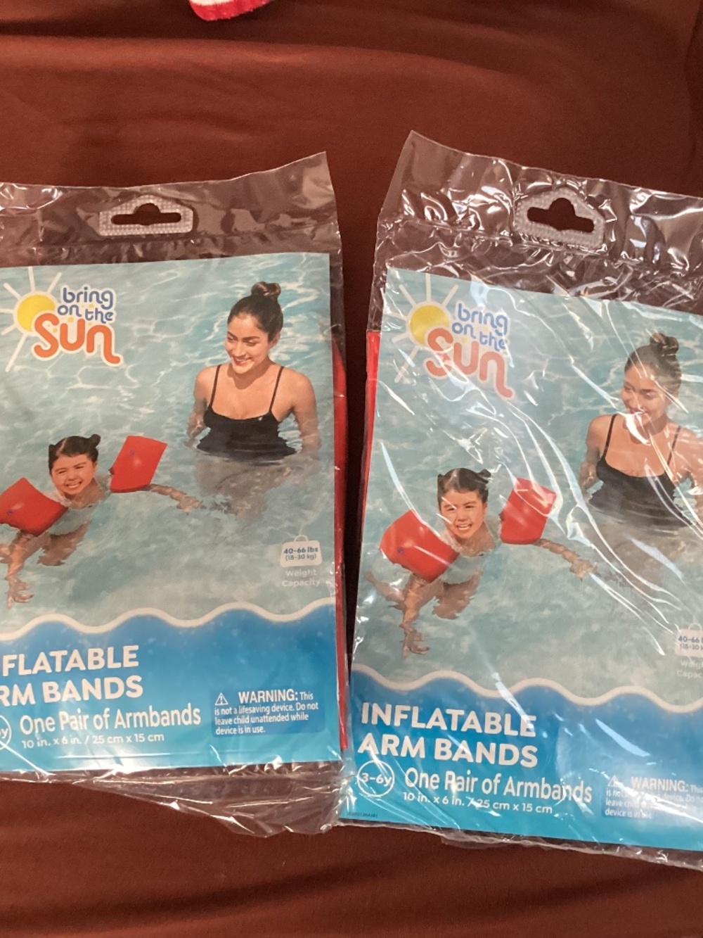 Bring on the Sun Red Inflatable Armbands Bundle New